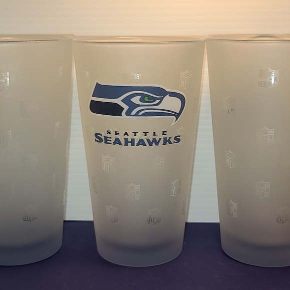Three NFL Seattle Seahawks Drink Glasses - Picture 3 of 4